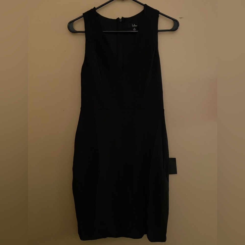 Lulus scalloped black dress